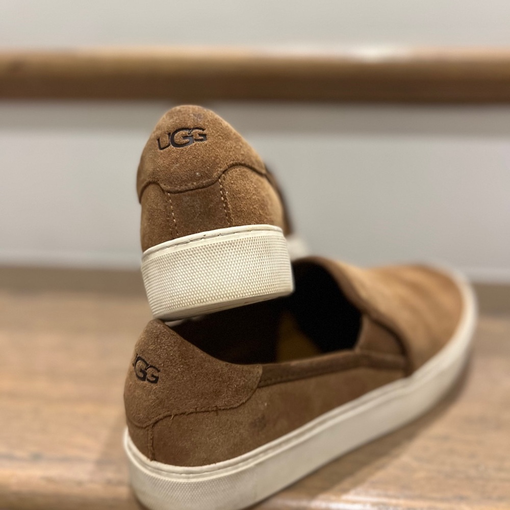 UGG Tan Suede Loafers with Cream Sole
